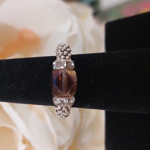 Handmade Jewelry - Handmade Stretch Ring w/ Pink Center bead - READ BELOW FOR CUSTOM SIZING 👇